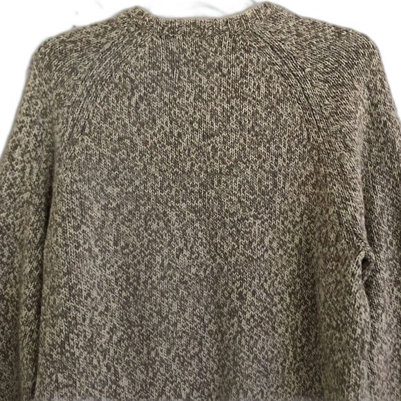 American Eagle Ragg Wool Sweater Mens Size M Preppy Oatmeal Marl Knit Crewneck - Picture 4 of 12
